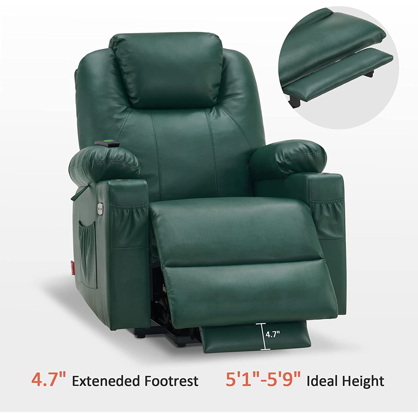 Homall Faux Leather Power Lift Recliner Chair with Massage and Heat - On  Sale - Bed Bath & Beyond - 33062933