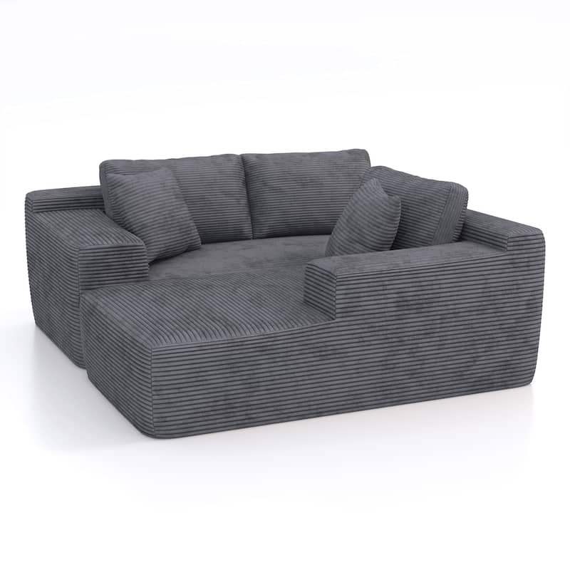 Corduroy L-Shaped Sofa Modular Movable Applicable Living Room Furniture Sets