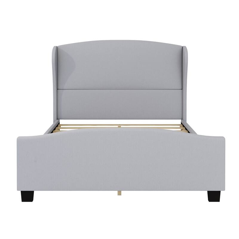 Roomfitters Full/Queen/King Size Upholstered Bed, Wingback Linen Frame, 51" High Headboard, No Box Spring Needed
