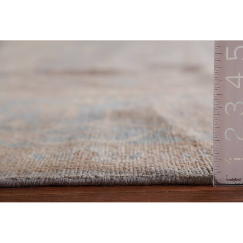 Hand Knotted Oriental 100% Wool Carpet Transitional Medallion Navy Blue & Blues Oushak Area Rug - 14' 8'' X 12' 0''