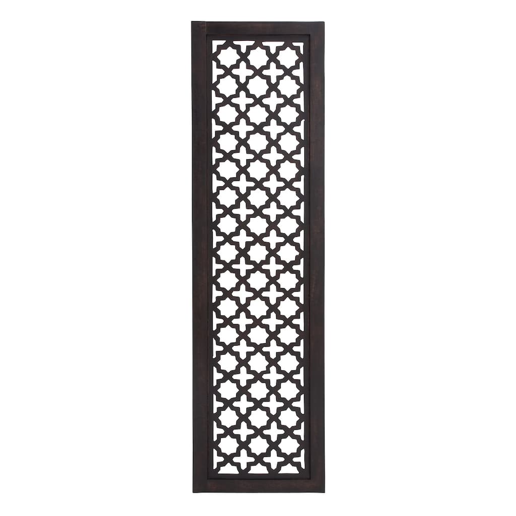 Wood Geometric Handmade Carved Wall Decor - Black - Roche River Decor