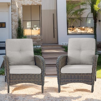 Outdoor Club Chair for Outside Patio Porch - Brown