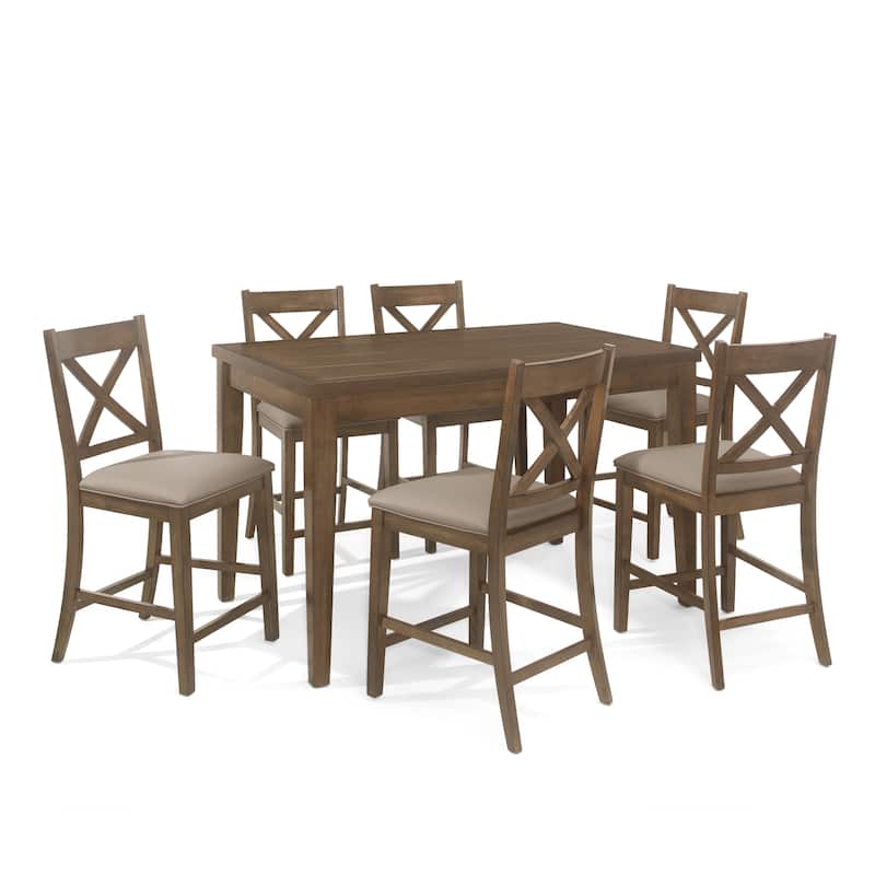 Dillonvale Indoor Wood Counter Height 7 Piece Dining Set by Christopher Knight Home