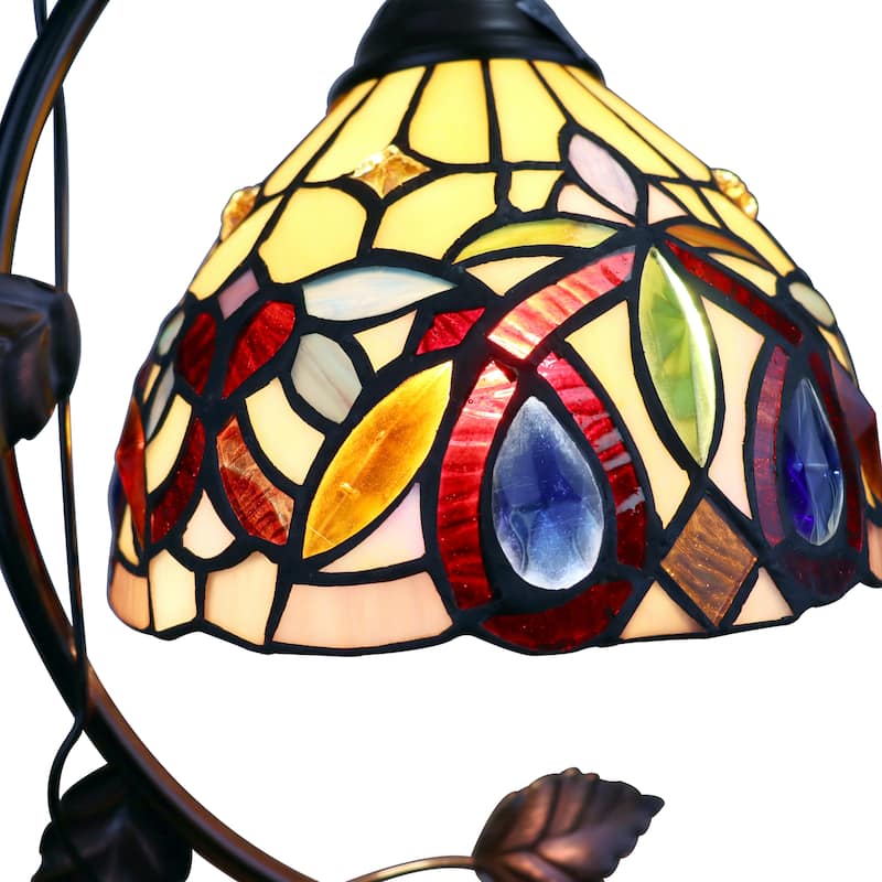 Tiffany-Style Victorian Design 1-light Dark Bronze Table Lamp