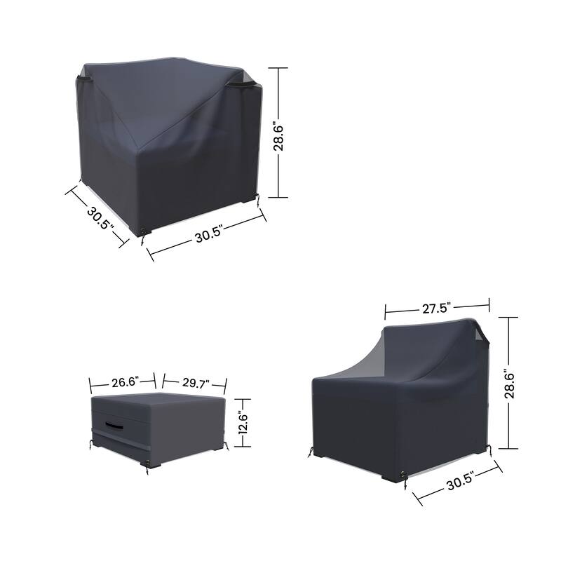 Forever Patio Outdoor Patio Furniture Cover Set ( Set of 7 ) - 28 x 29 x 29