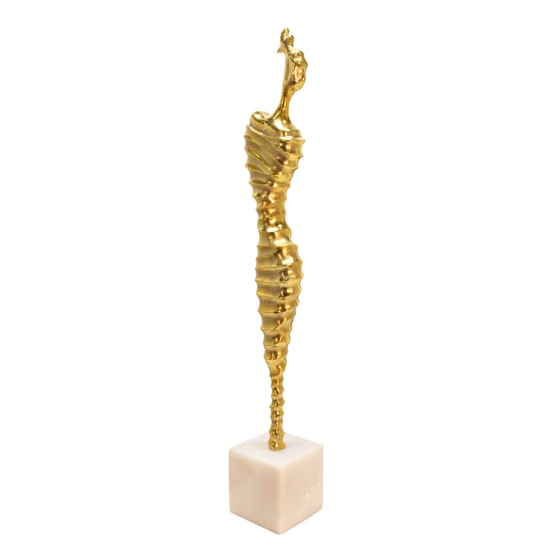 Sagebrook Home Mummy Sculpture - 4" x 4.01" x 27" - Gold Ivory