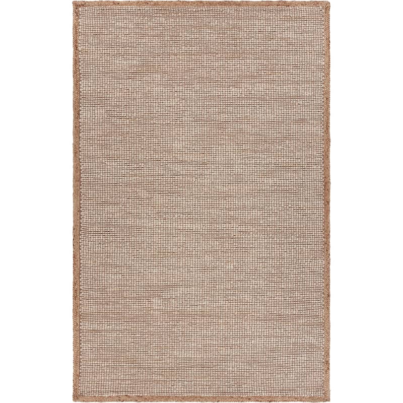Sevita Organic Jute Woven Area Rug, Tan and Off-White