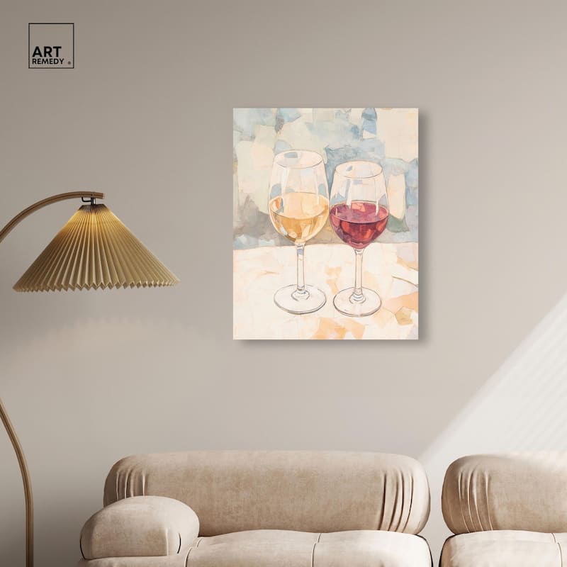 Wine Duo Canvas by Art Remedy, Gallery Wrapped