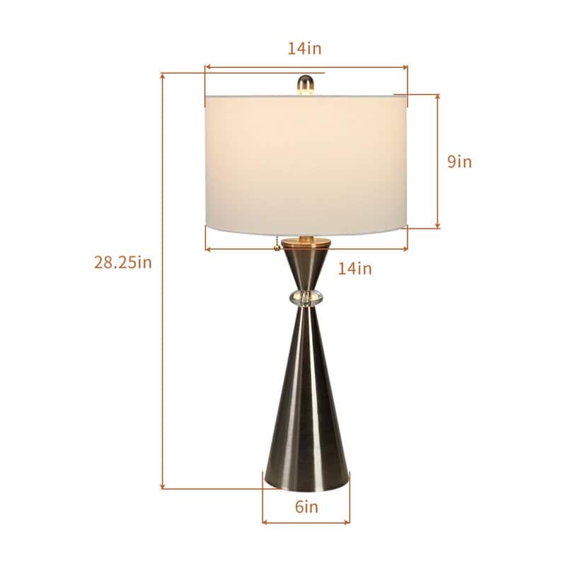 Maxax 28.25" Nickel Table Lamp Set with USB (Set of 2)