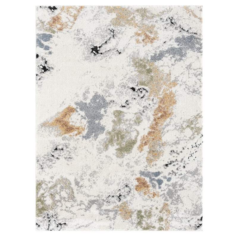 Paris Collection Abstract Cream/Lighte Grey Rug - 5'2 x 7'2