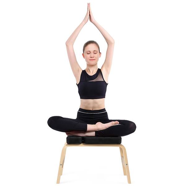 slide 1 of 7, Yoga Headstand Bench with PVC Pads Yoga Inversion Trainer