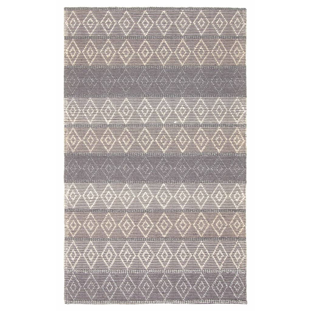 ECARPETGALLERY Braid weave Sienna Grey Wool Rug - 5'1 x 8'1