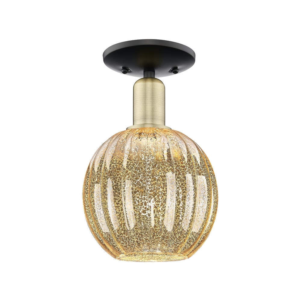 Innovations Lighting Downtown Urban - Preston - 1 Light 7" Globe Shade Semi-Flush Mount Light