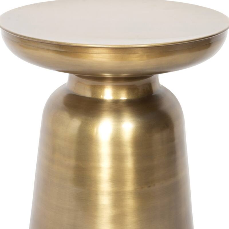 HomeRoots 19" Gold Iron Round End Table - 16.00 in. x 19.00 in. x 16.00 in.