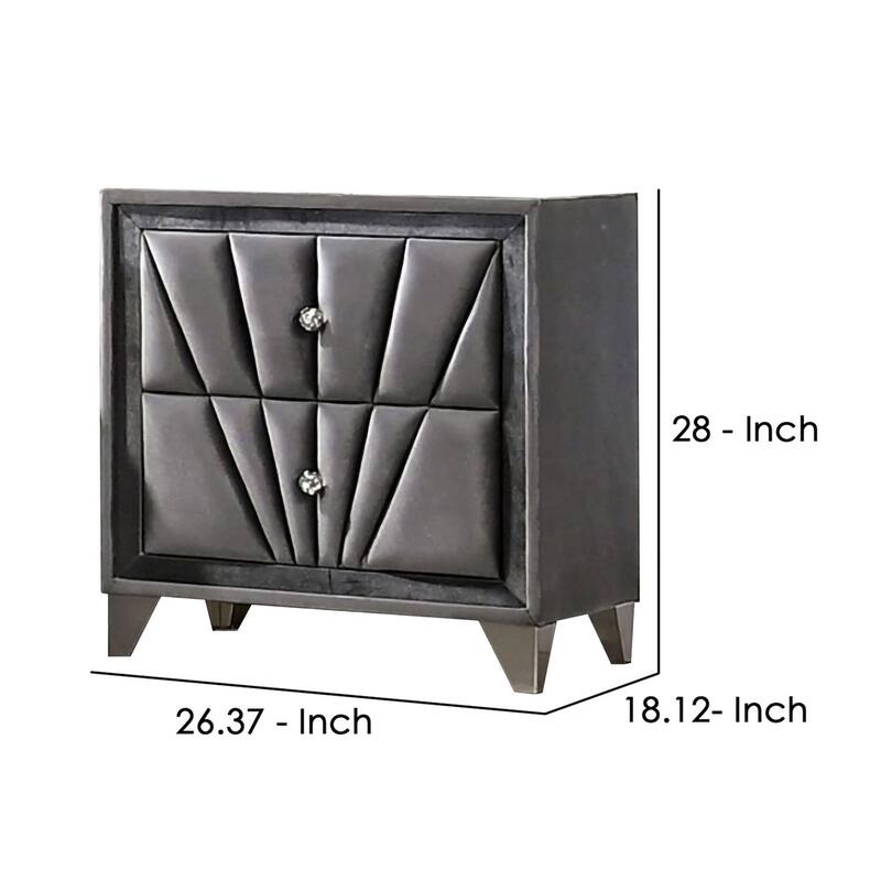 Gray 2 Drawer 18.13 in. W Nightstand with Sturdy Hardware and Ample Storage