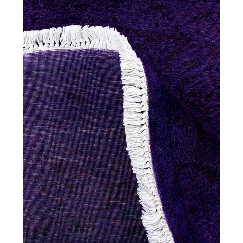 Overdyed One-of-a-Kind Hand-Knotted Area Rug - Purple - 6' 8" x 6' 8"