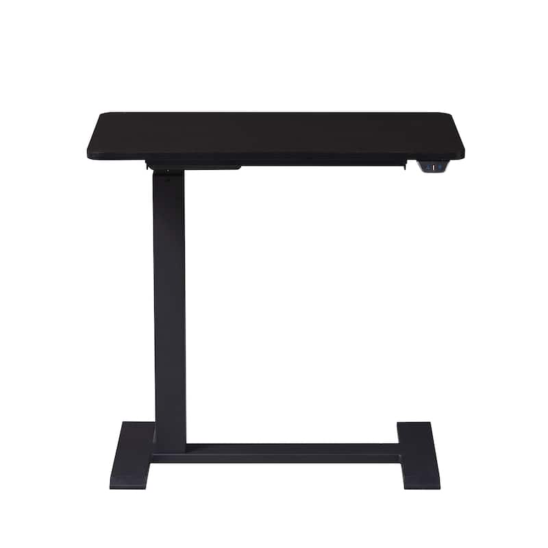 KOWO Electric Height Adjustable Side Table Soft Touch Bedside End Table with Quiet Motor, Modern Nightstand for Home & Office