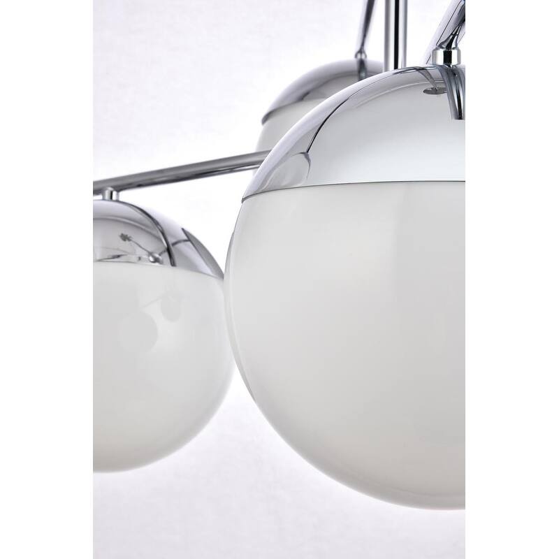 6-Light 36 inch Pendant with Frosted White Glass