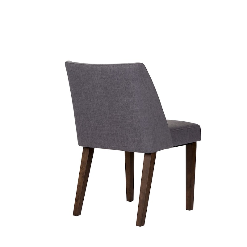 Space Savers Dining Chairs Set Walnut and Linen Upholstery 2 Piece - Various Colors
