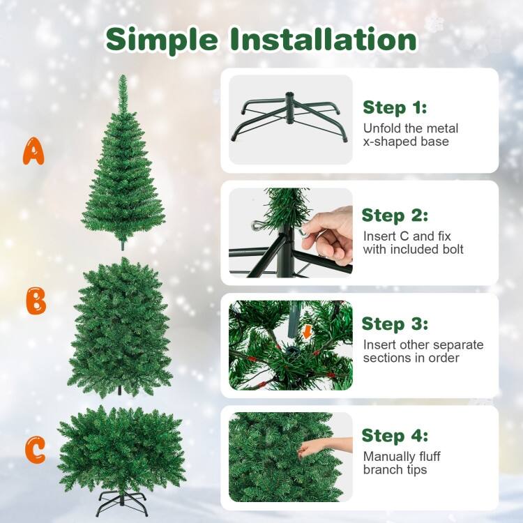 Slim Prelit Christmas Tree with LED Lights Ideal for Narrow Spaces