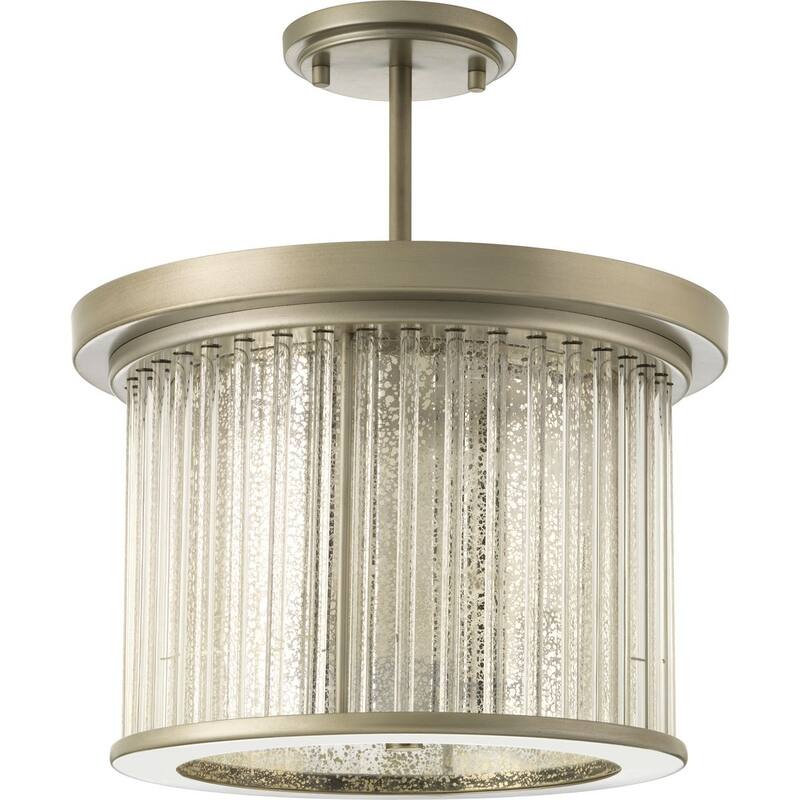 POINT DUME® Sequit Point Collection Antique Nickel Semi-Flush Convertible - 14.25 in x 14.25 in x 14.375 in