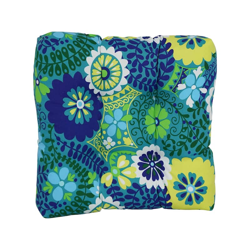 19-inch Square Tufted Indoor/Outdoor Chair Cushions (Set of 4) - 19" x 19"