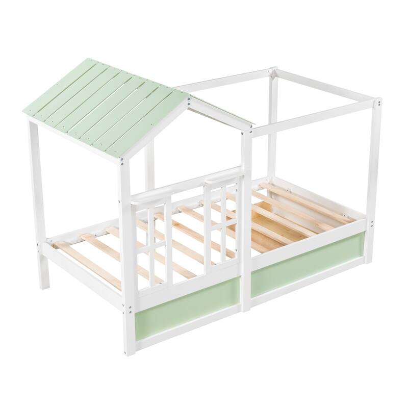 Merax House Bed with Roof, Window and Drawer