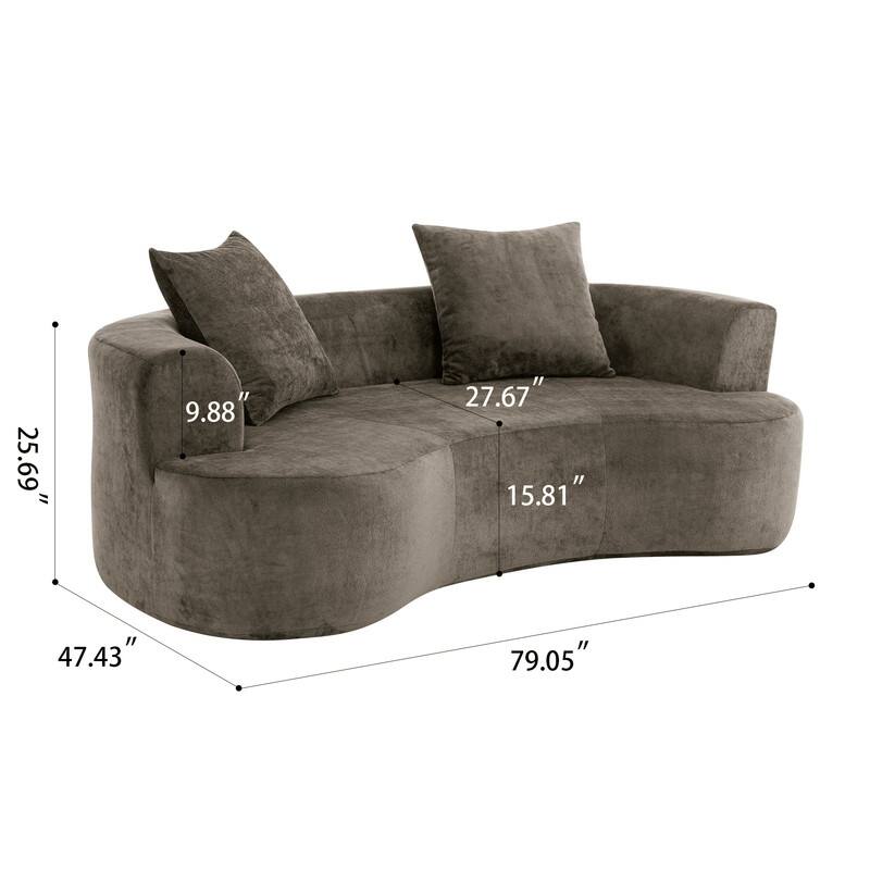 79.05" chenille sponge compression sofa, no assembly required