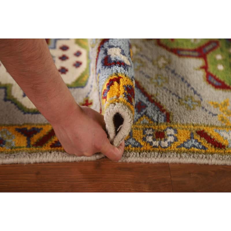 Geometric Kazak Indian Rug Handmade Wool Carpet - 2'7"x 5'11"