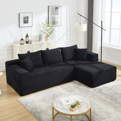 108.7" Modular Sectional L-Shape 3 Seat Memory Foam Couch Sofa