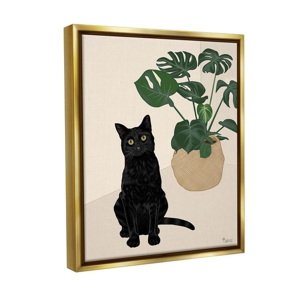 Stupell Black Cat & Monstera Plant Framed Floater Canvas Wall Art Design By  Tara Royle - On Sale - Bed Bath & Beyond - 40479349