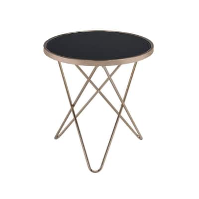 Q-Max Uses A Mid-Century Inspired Base Finished Metal Glass End Table