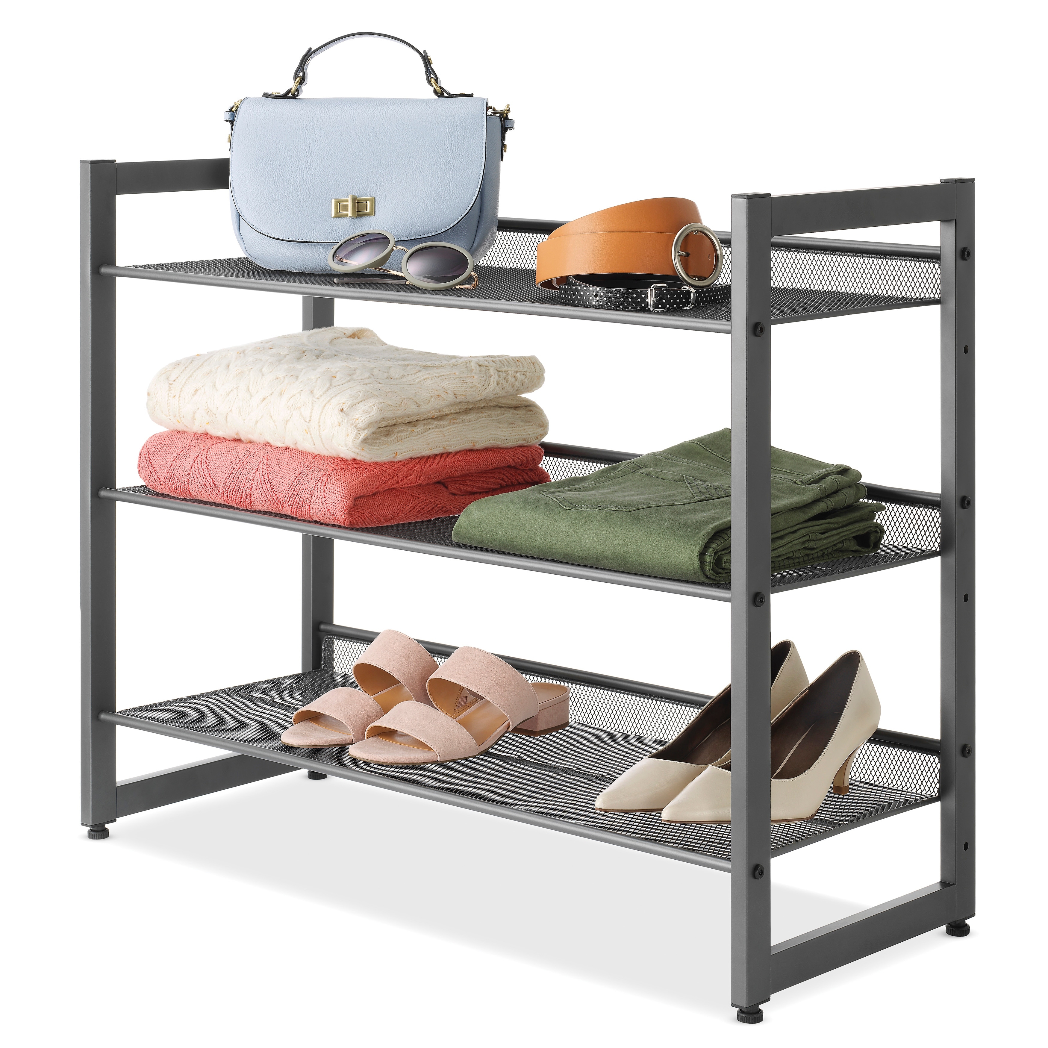 Whitmor Steel Mesh 3 Tier Shoe Rack Grey On Sale Bed Bath Beyond 21315325