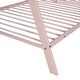 preview thumbnail 6 of 9, Pink Twin Size Metal House Tent Floor Play Bed with Slat for Kids, Girls and Boys