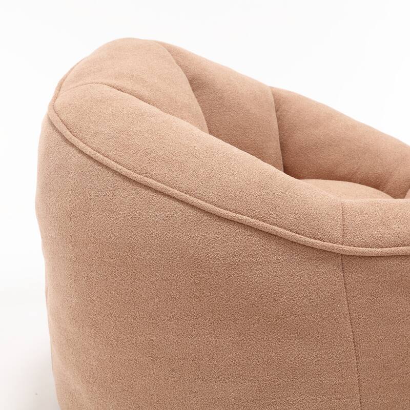Tan 40" Microfiber Accent Chair with Ottoman