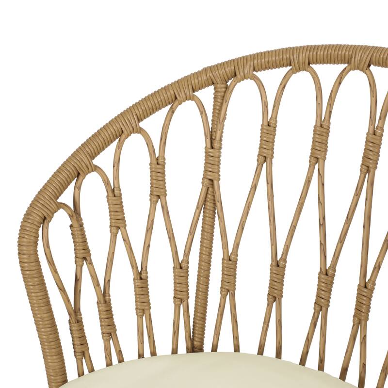 Tavon Wicker Outdoor 3 Piece Chat Set with Cushions by Christopher Knight Home