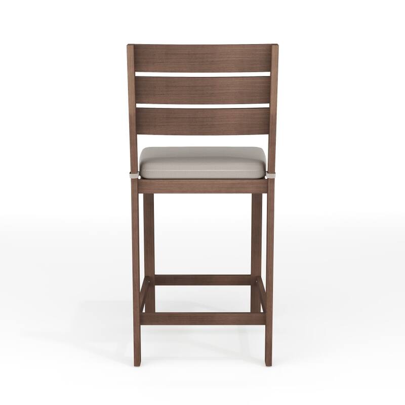 Martha Stewart All-Weather Bar Height Patio Set with 35.5" Square Slat Top Table and 2 Stools - 19.5"W x 22.5"D x 44.5"H