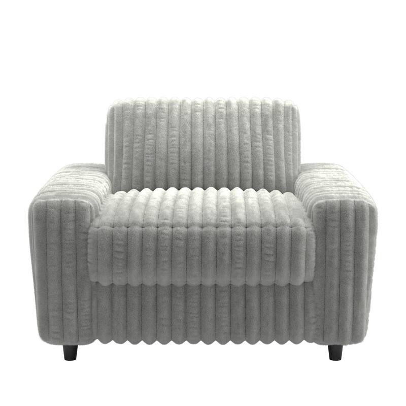 Veyron Furry Channel Fabric Down-filled Chair by iNSPIRE Q Modern