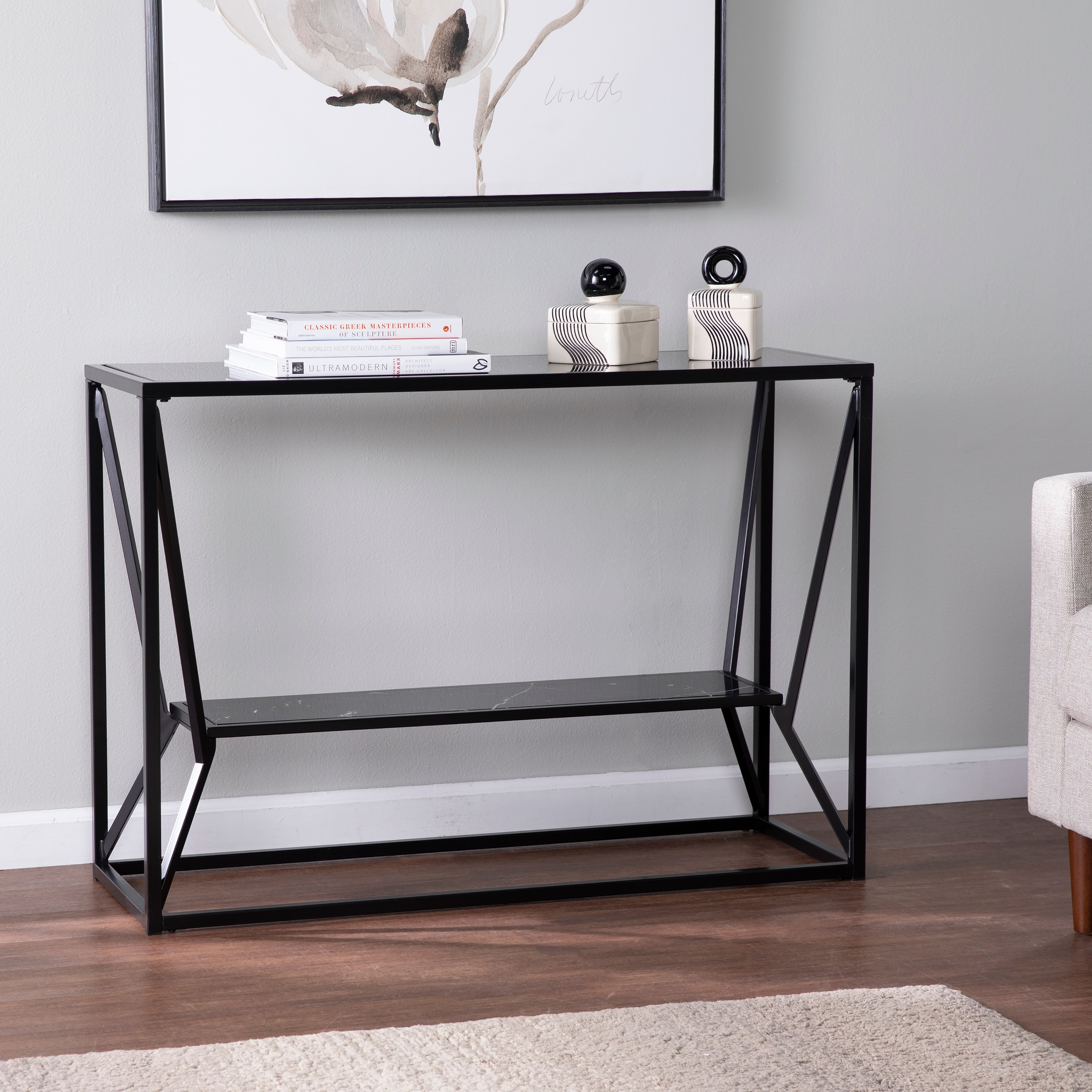 Strick Bolton Aerisill Contemporary Black Metal Console Table On Sale Overstock 31434891