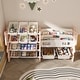 preview thumbnail 3 of 17, Kids Toy Storage Organizer, Toy Organizer with 2 Tier Bookshelf, Toy Storage with Shelf and 12 Toy Bins