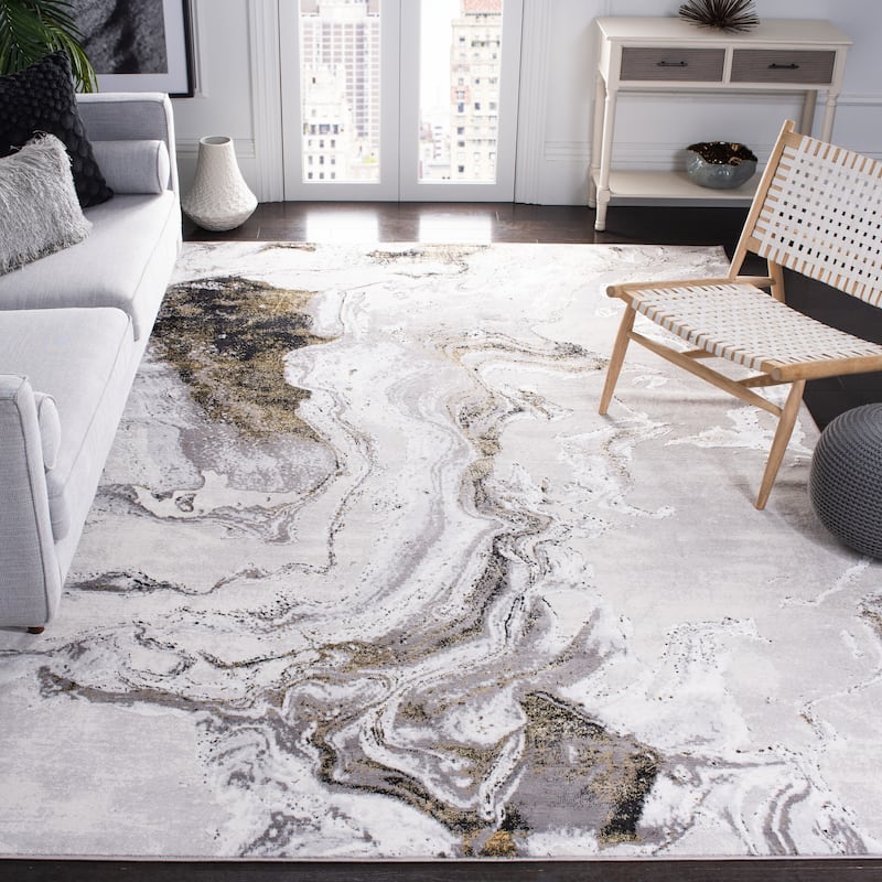 SAFAVIEH Amelia Berendina Modern Abstract Rug - 9' x 12' - Grey/Gold