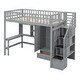 preview thumbnail 18 of 17, Twin Size Loft Bed with Bookshelf and Desk