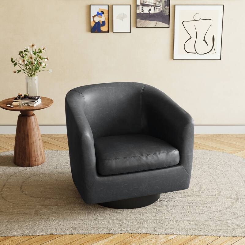 Modern 360°Swivel Accent Chairs Barrel Armchairs