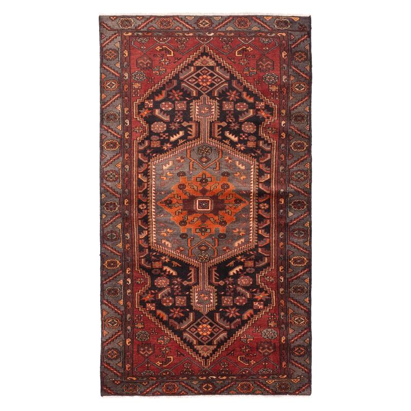 ECARPETGALLERY Hand-knotted Andelz Black, Red Wool Rug - 4'0 x 7'3