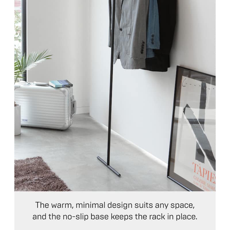 Yamazaki Home Leaning Coat Rack, Steel, Holds 11 lbs - L 16.54 x W 15.16 x H 62.99 inches