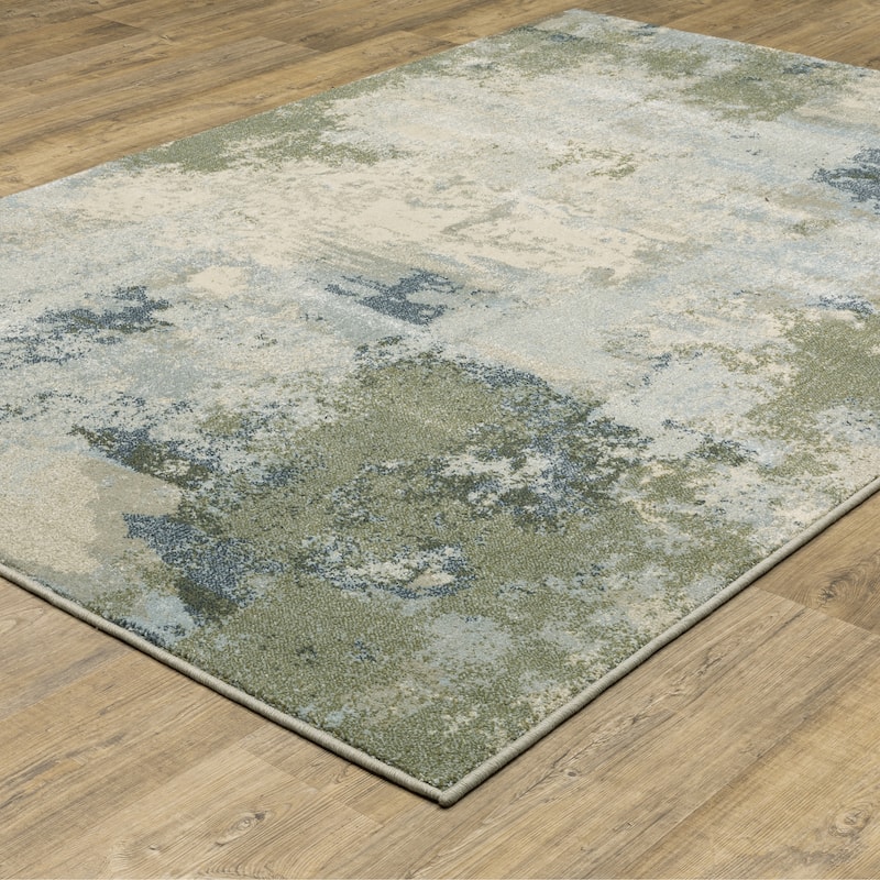 Style Haven Bassel Contemporary Abstract Blue/ Green Indoor Area Rug