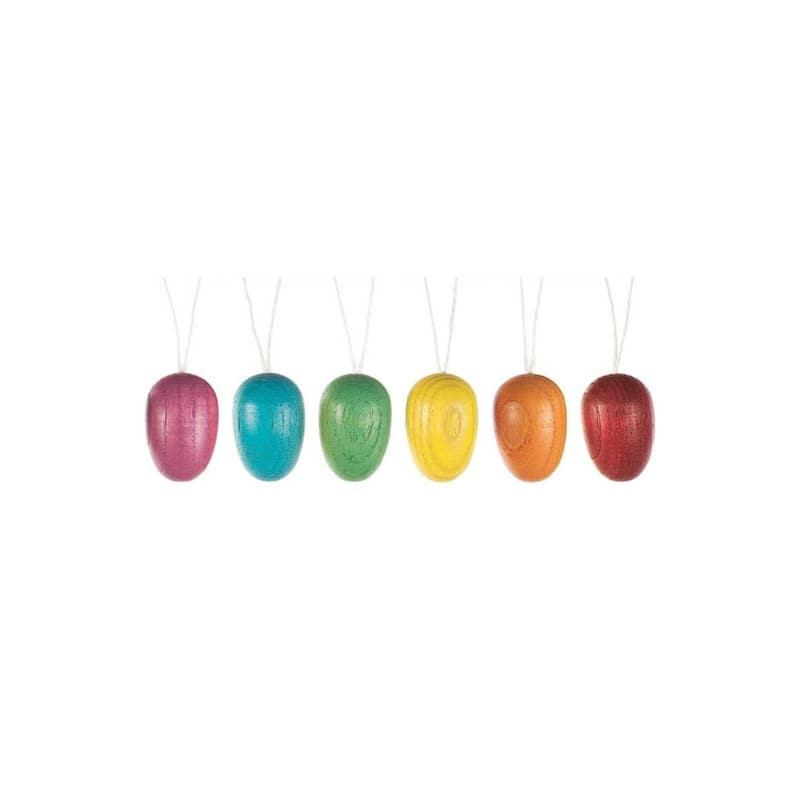 6 Warm Vibrant Assorted Easter Eggs Dregeno Easter Ornaments 1.5"