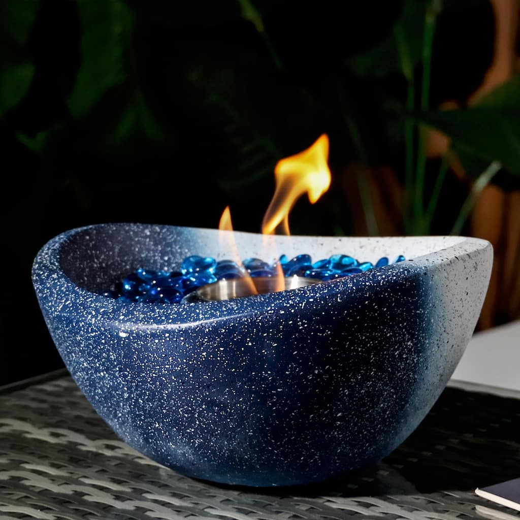 Outdoor Tabletop Fire Pit,Mixed Color,Portable Concrete Fire Pit,Personal Ethanol Fireplace,Mini Fire Pit Smokeless Fire Bowl
