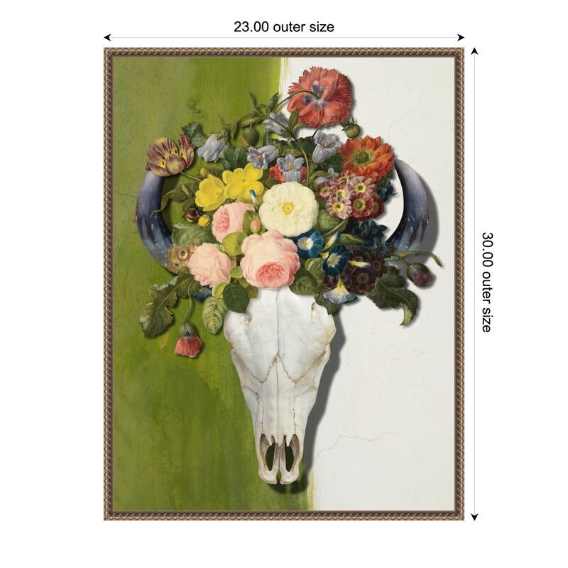Summer Skull by Marja van den (23 x 30 in.), Framed Canvas Wall Art Print