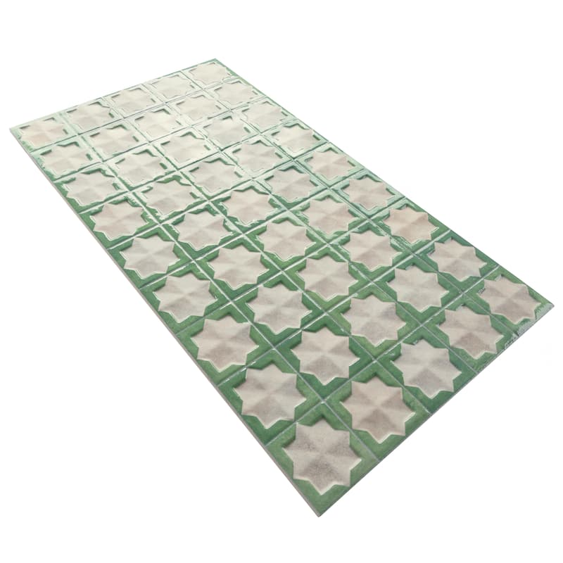 Merola Tile Tetuan Astre Arena Emerald 12-1/8" x 21-7/8" Porcelain Wall Tile